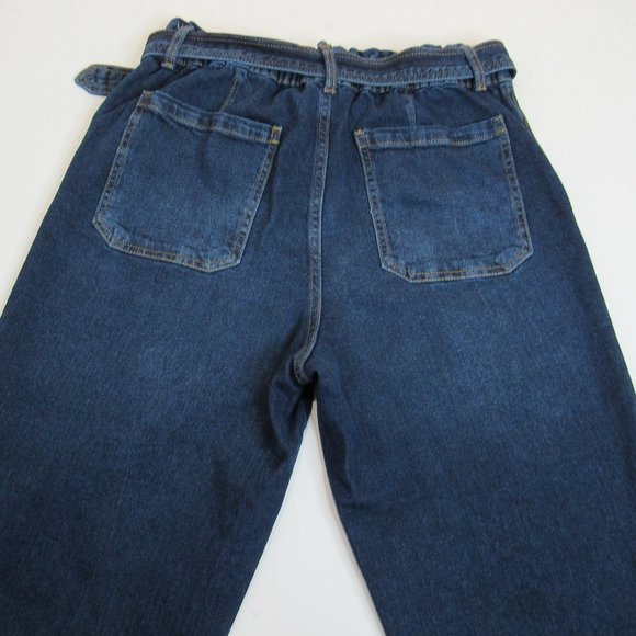 Time and Tru Women's Paperbag Belted Denim Jeans Size 12 - Picture 7 of 15